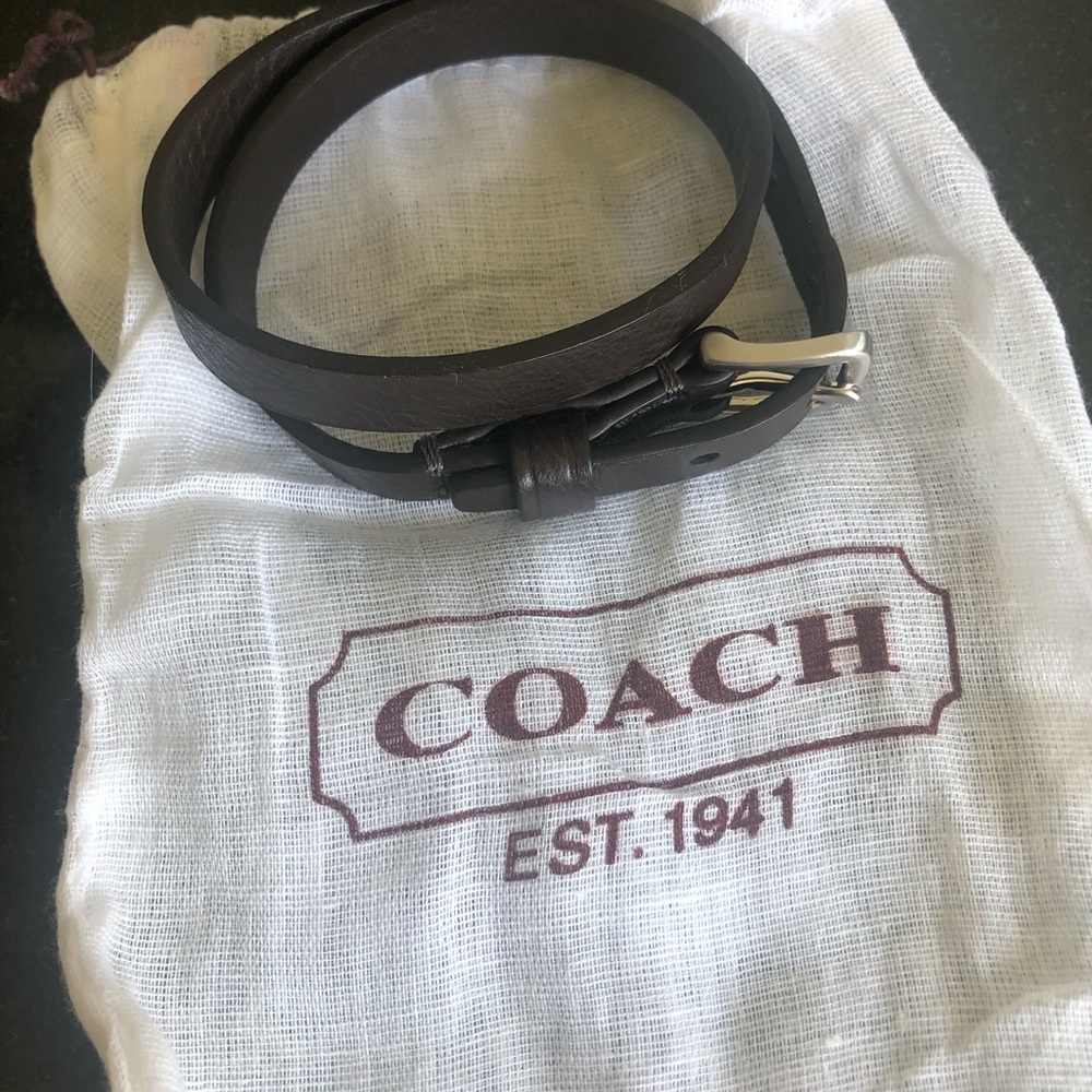 Coach leather wrap bracelet